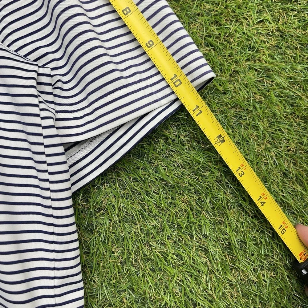 RLX Ralph Lauren Golf Polo Shirt Mens Large Striped Athletic Sportswear Sport